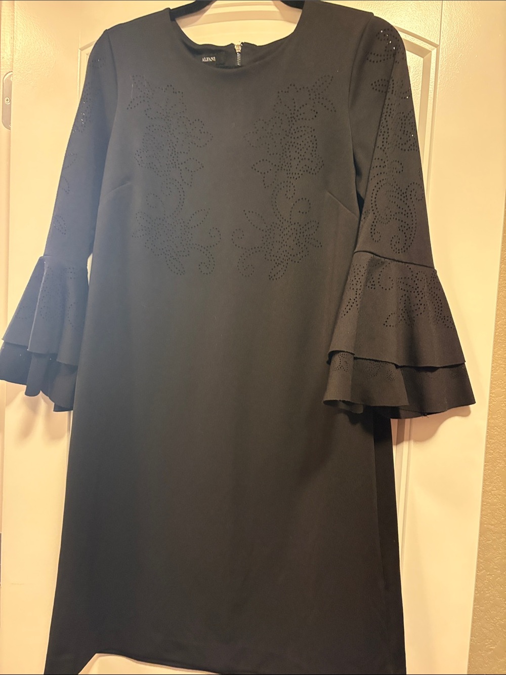 Alfani Black Dress with Tiered Bell Sleeves